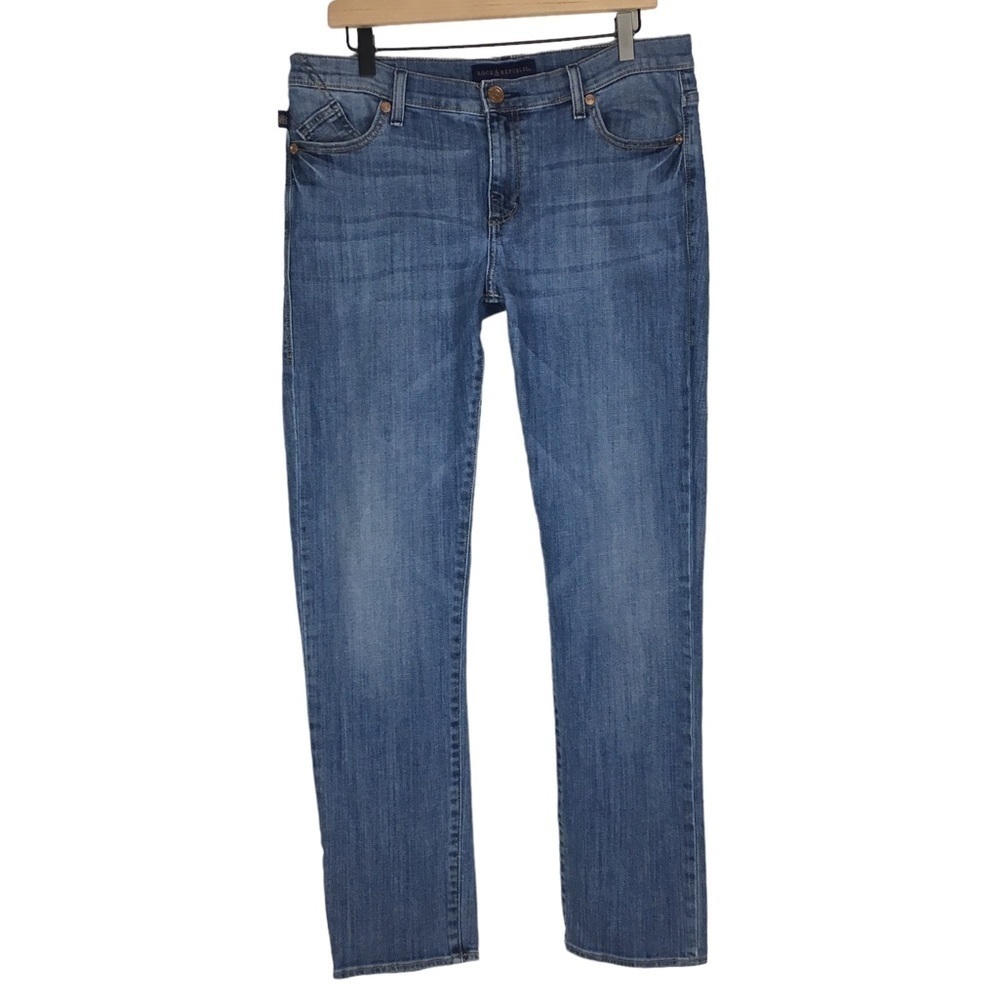 ROCK & REPUBLIC Berlin Jeans Straight Leg Medium Wash Stretch Denim Plus Size 14